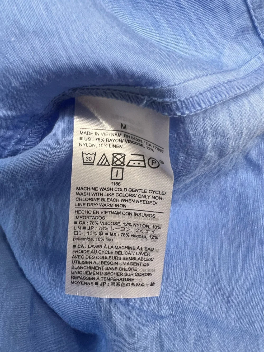 Banana Republic Periwinkle Tie-Front Peasant Blouse - Sz Medium NWOT  Casual